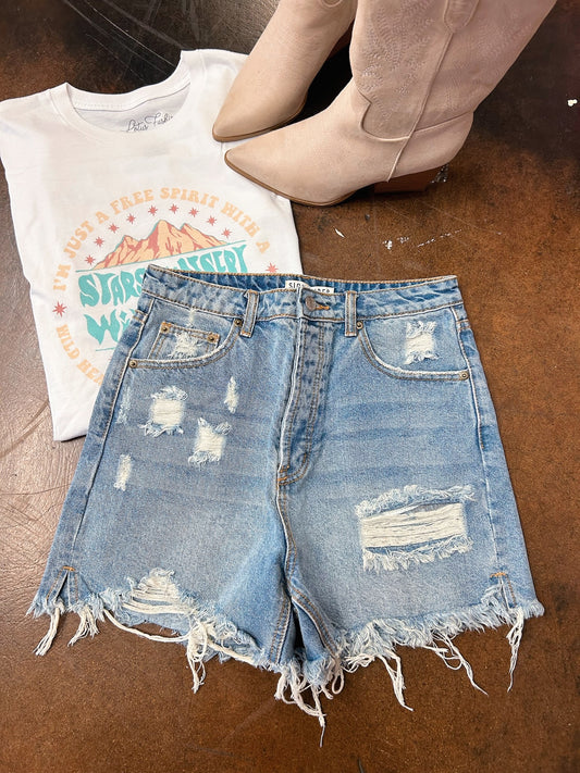 Blue Denim Shorts