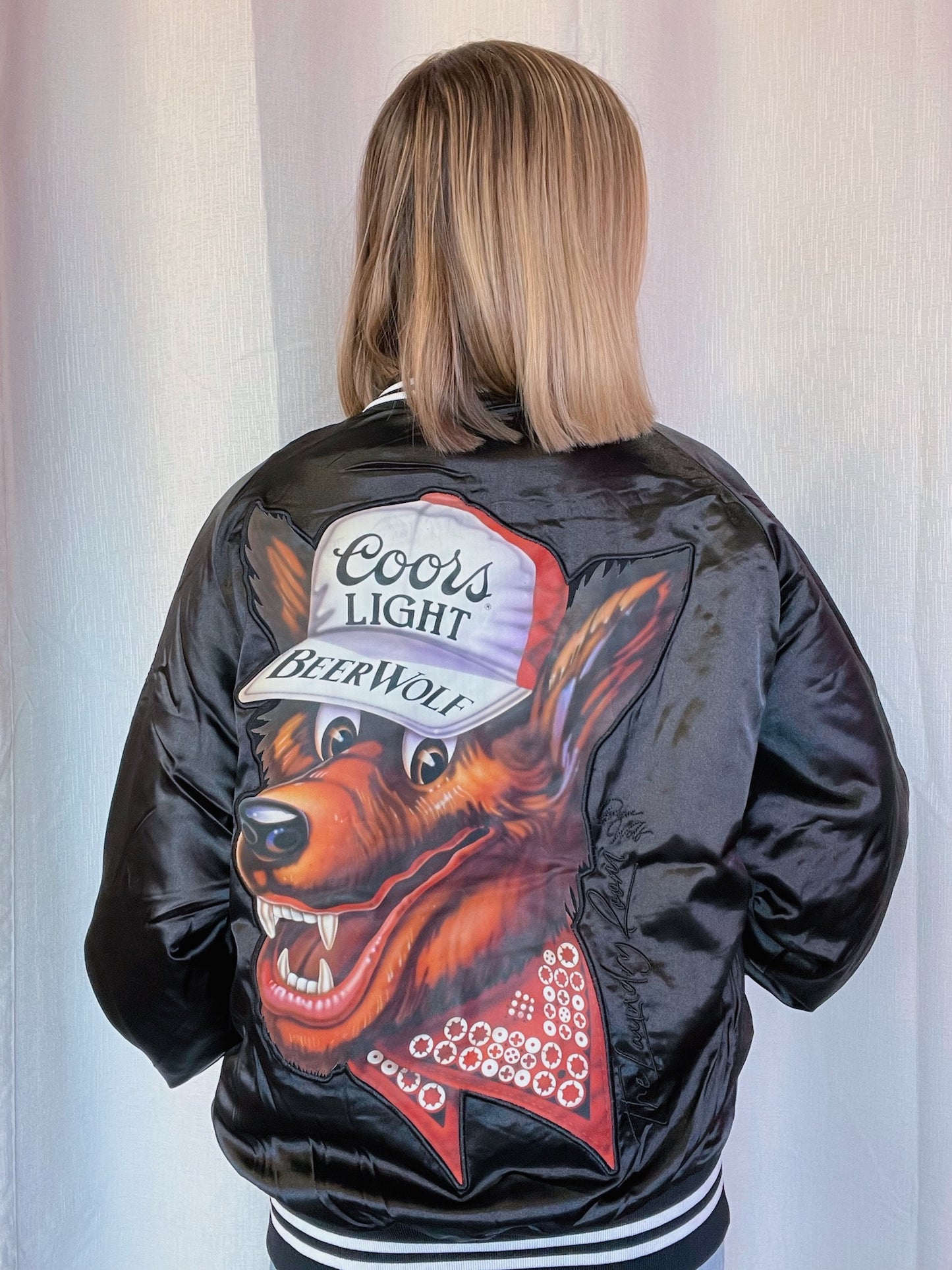 Coors Light Beer Wolf Varsity Jacket