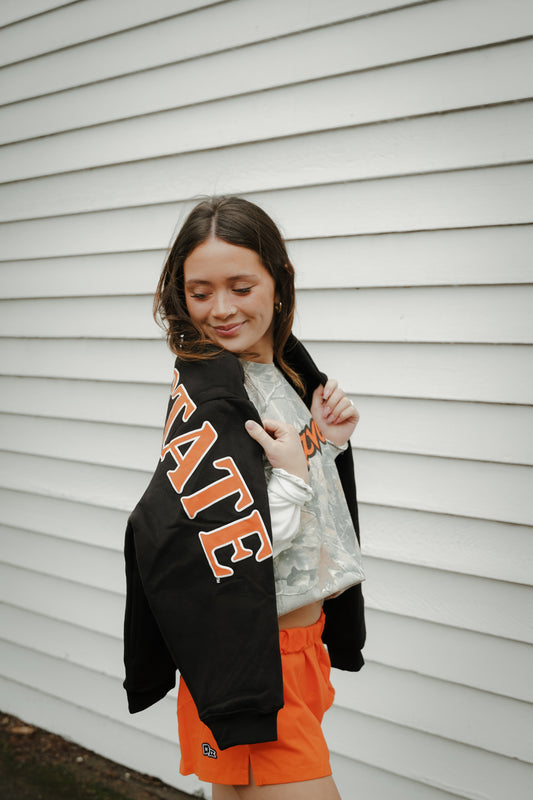 OSU Oversized Black Crewneck
