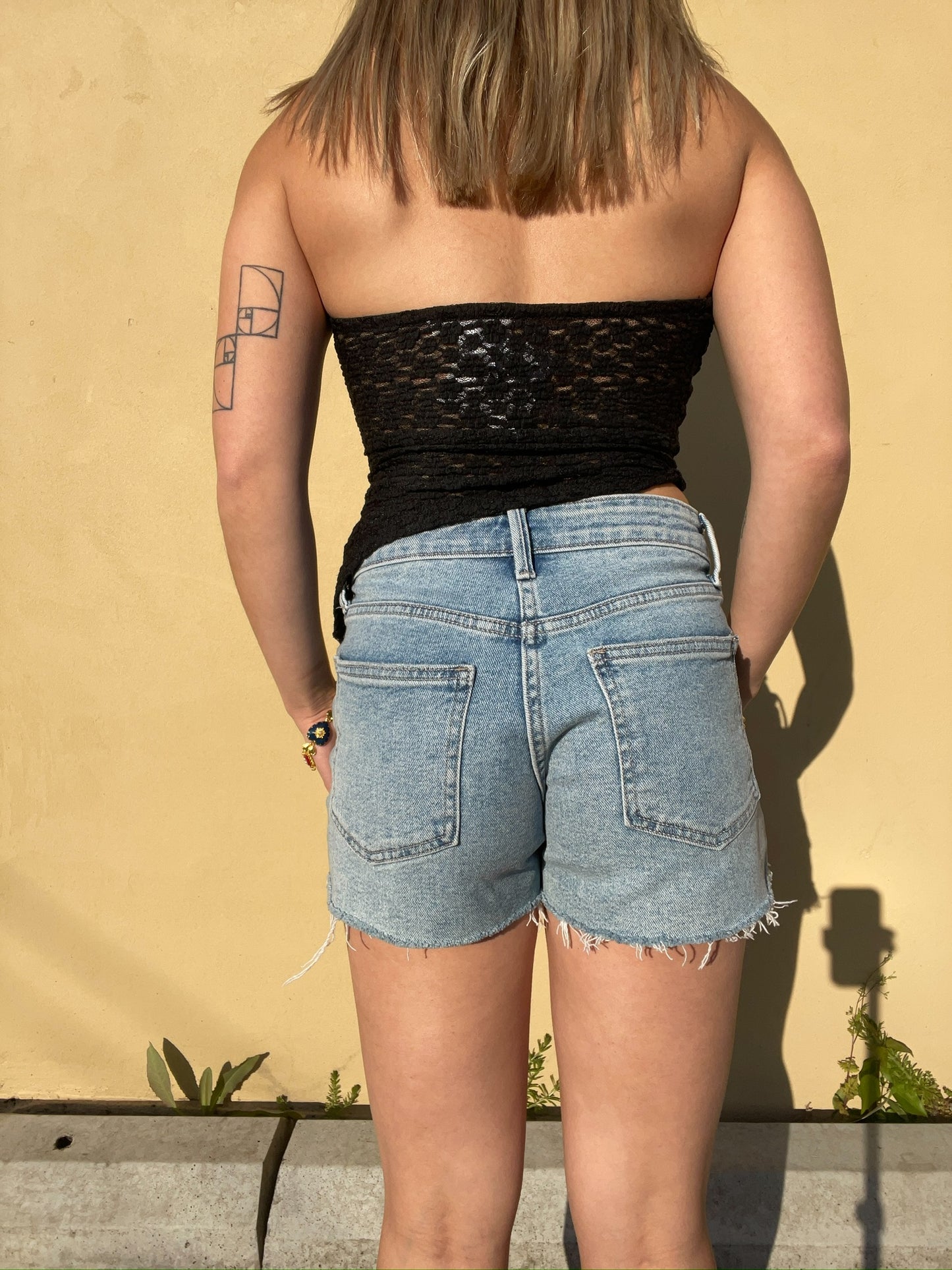 Asymmetrical Hem Tube Lace Top