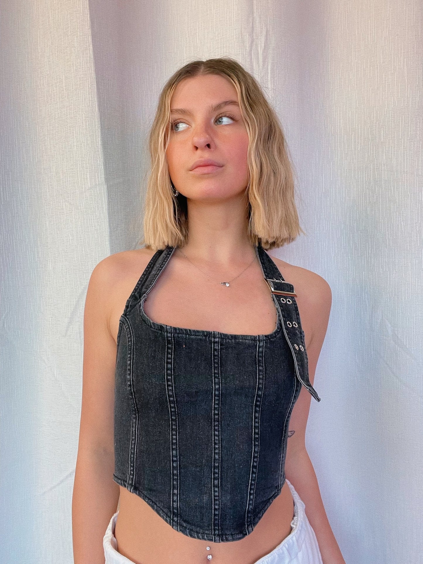 Black Denim Corset