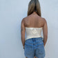 Asymmetrical Hem Tube Lace Top
