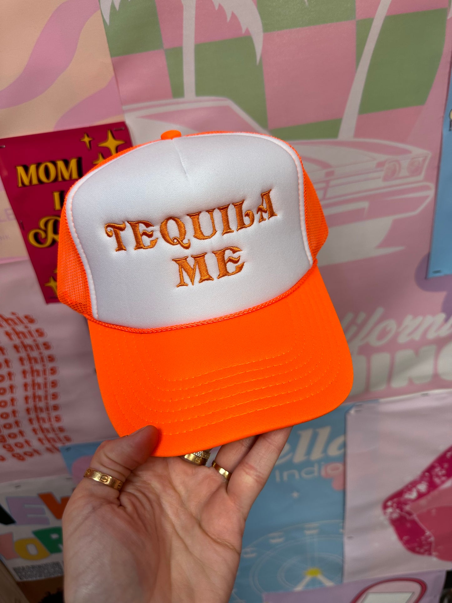 Tequila Me Orange Trucker Hat