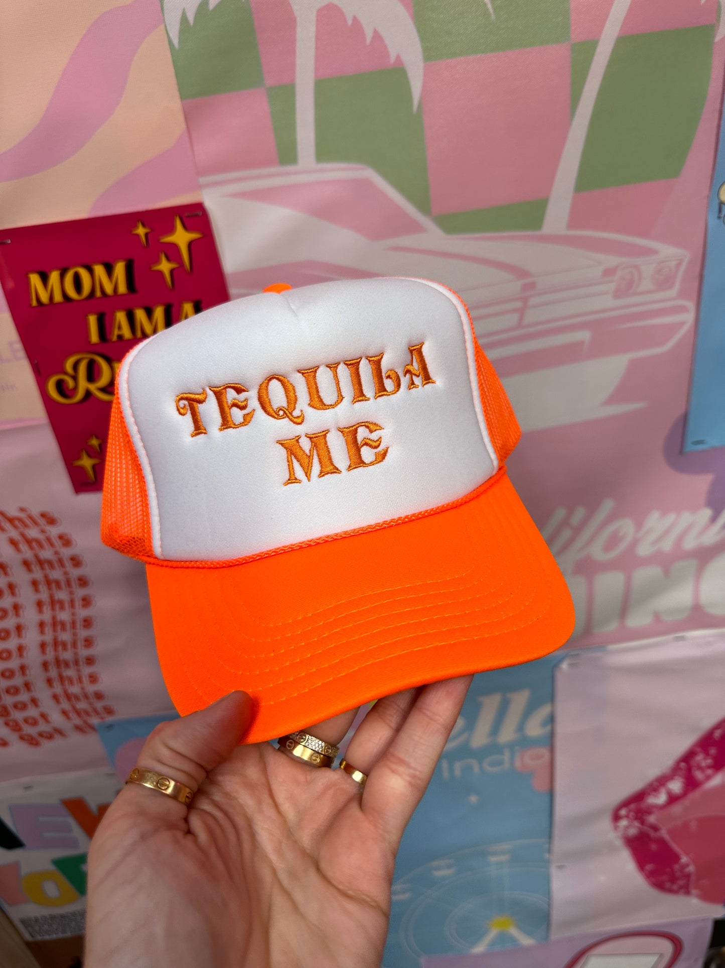 Tequila Me Orange Trucker Hat