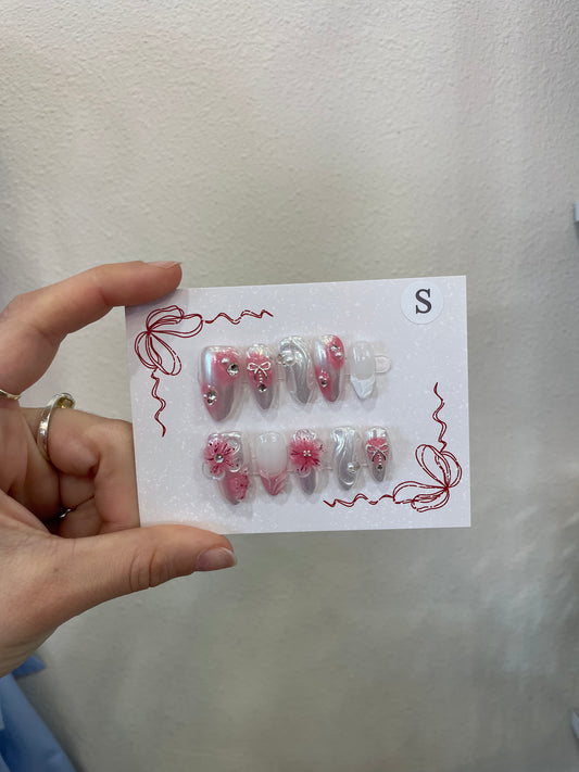 Silver Ballerina Press-On Nails