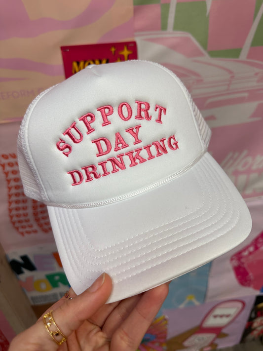 Support Day Drinking: White w/Pink