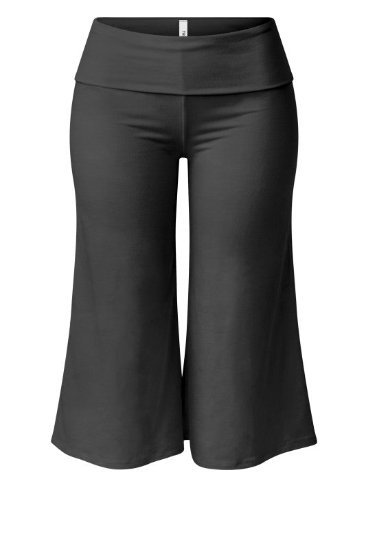 Mid-Waisted Foldover Gaucho Pants