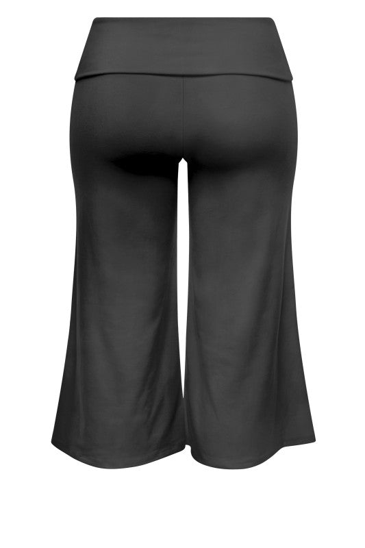 Mid-Waisted Foldover Gaucho Pants