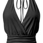Halter Draped Crossover Open Back