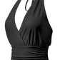 Halter Draped Crossover Open Back