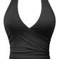 Halter V-neck Open Back