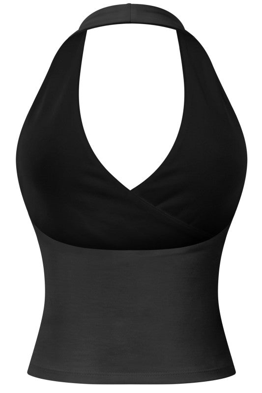 Halter V-neck Open Back