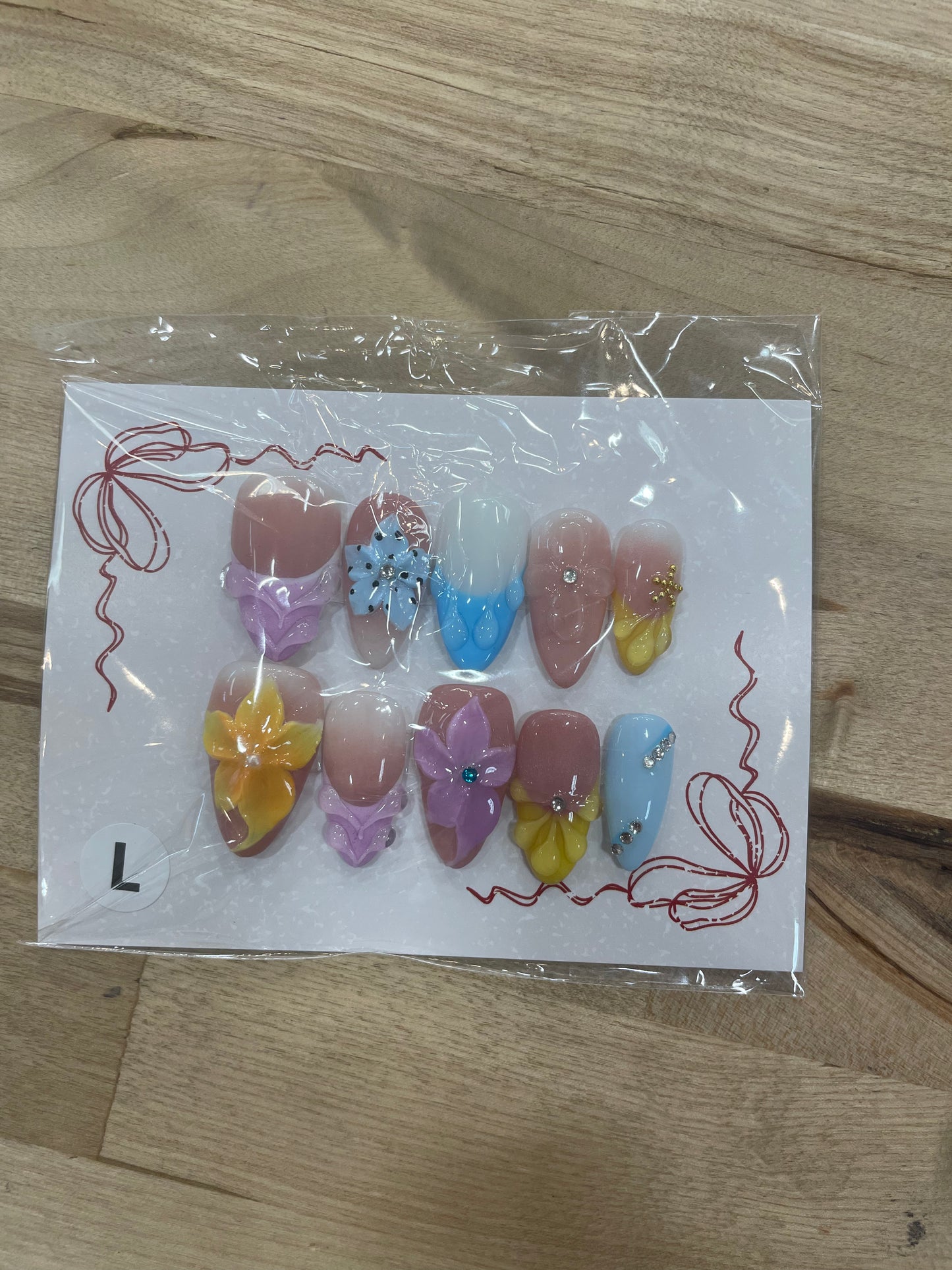 Pastel Lily Flower Nails