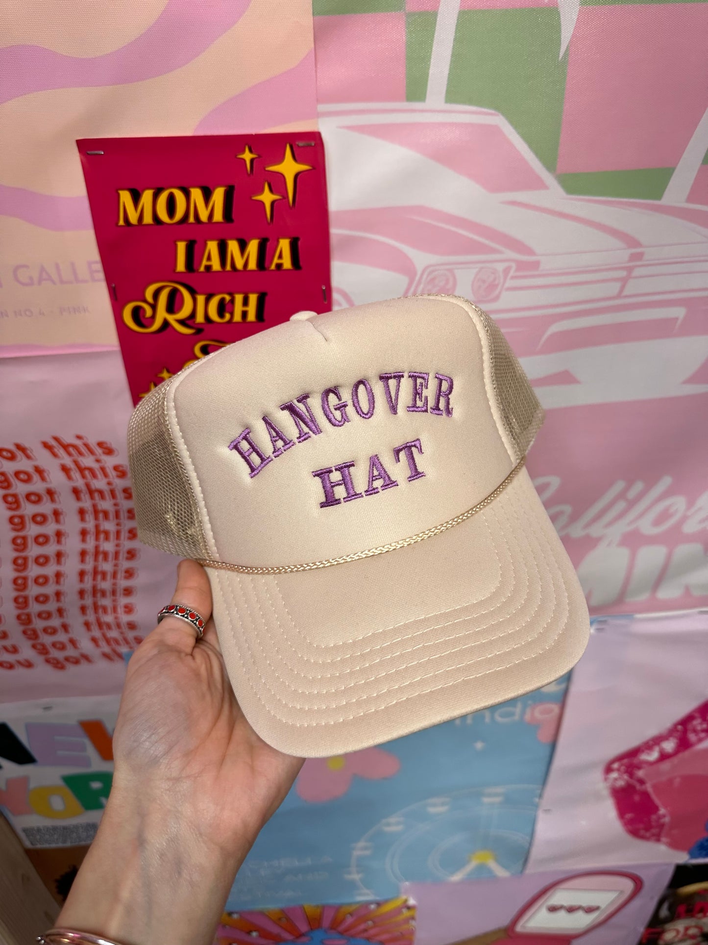 Hangover Hat: Tan/Lavender