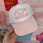 Support Day Drinking Trucker Hat: Baby Pink/Pink