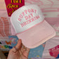 Support Day Drinking Trucker Hat: Baby Pink/Pink