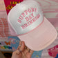 Support Day Drinking Trucker Hat: Baby Pink/Pink