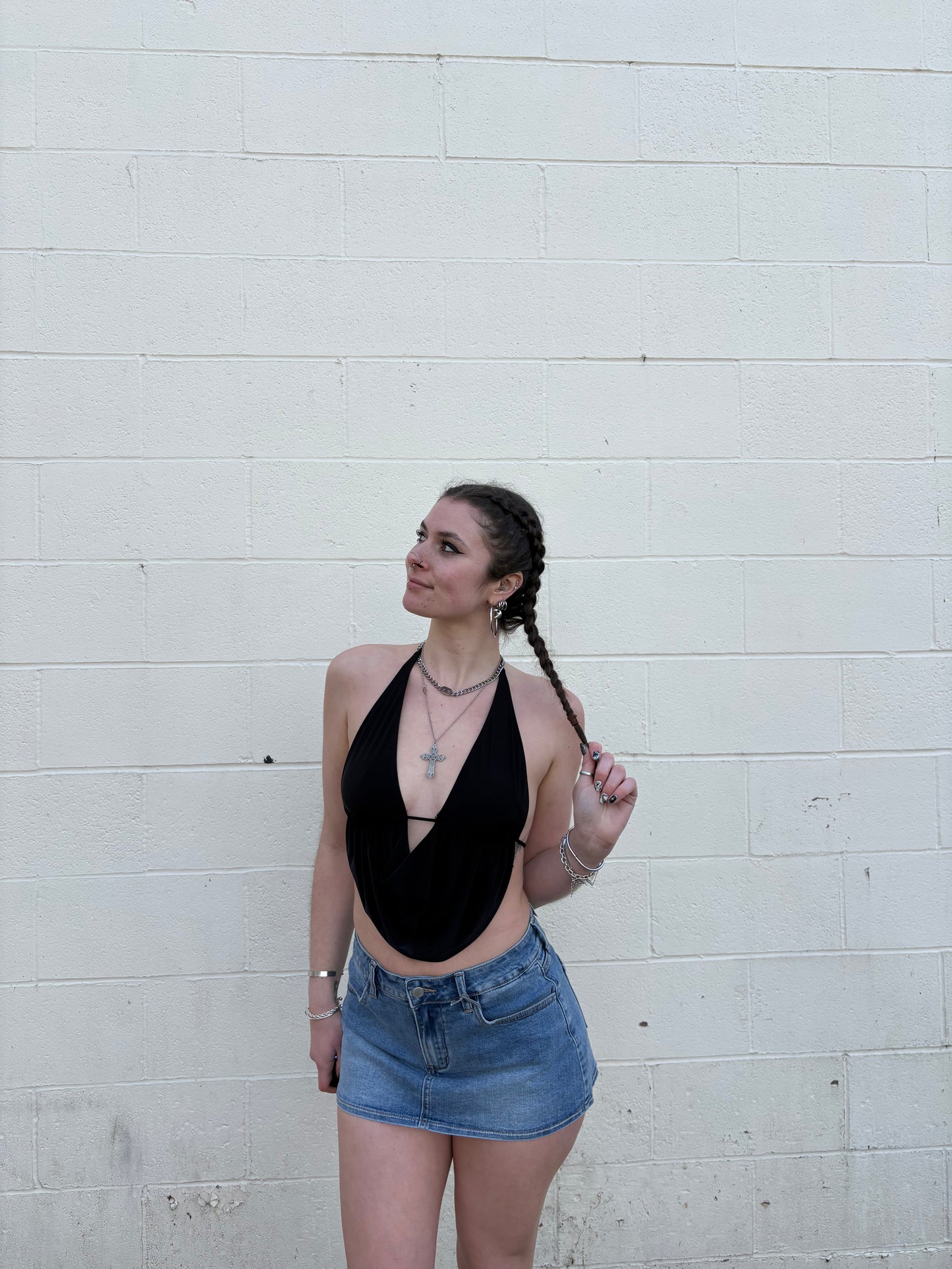 Going Out Cowl Neck Open Back Top