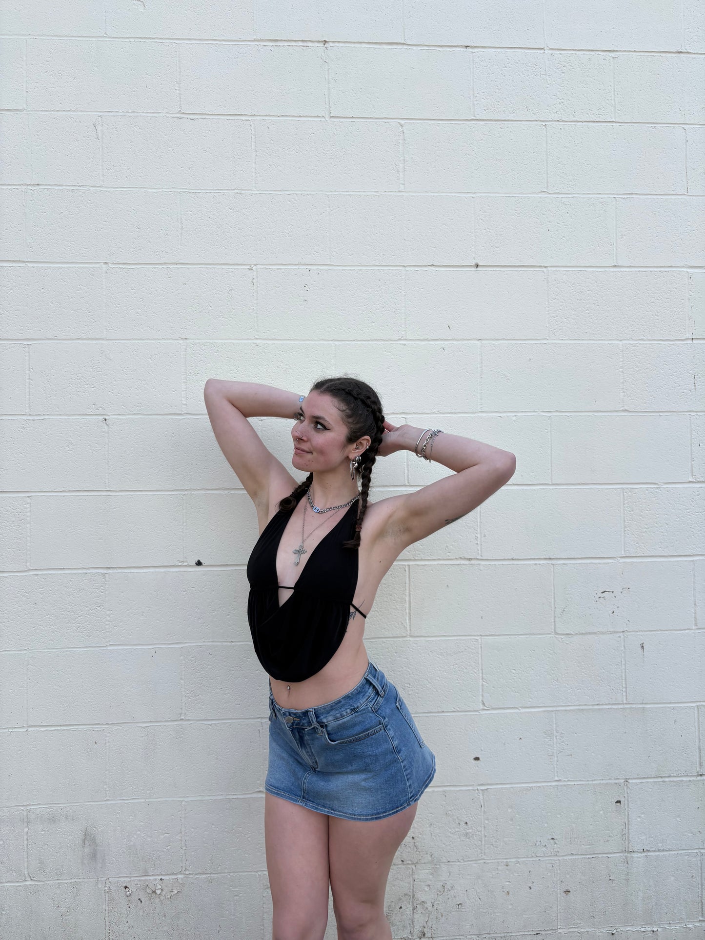 Going Out Cowl Neck Open Back Top