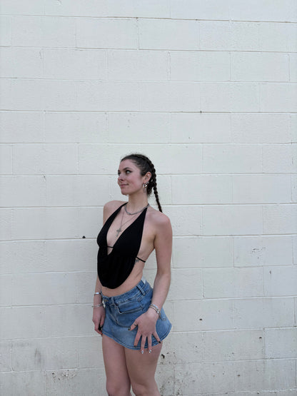 Going Out Cowl Neck Open Back Top