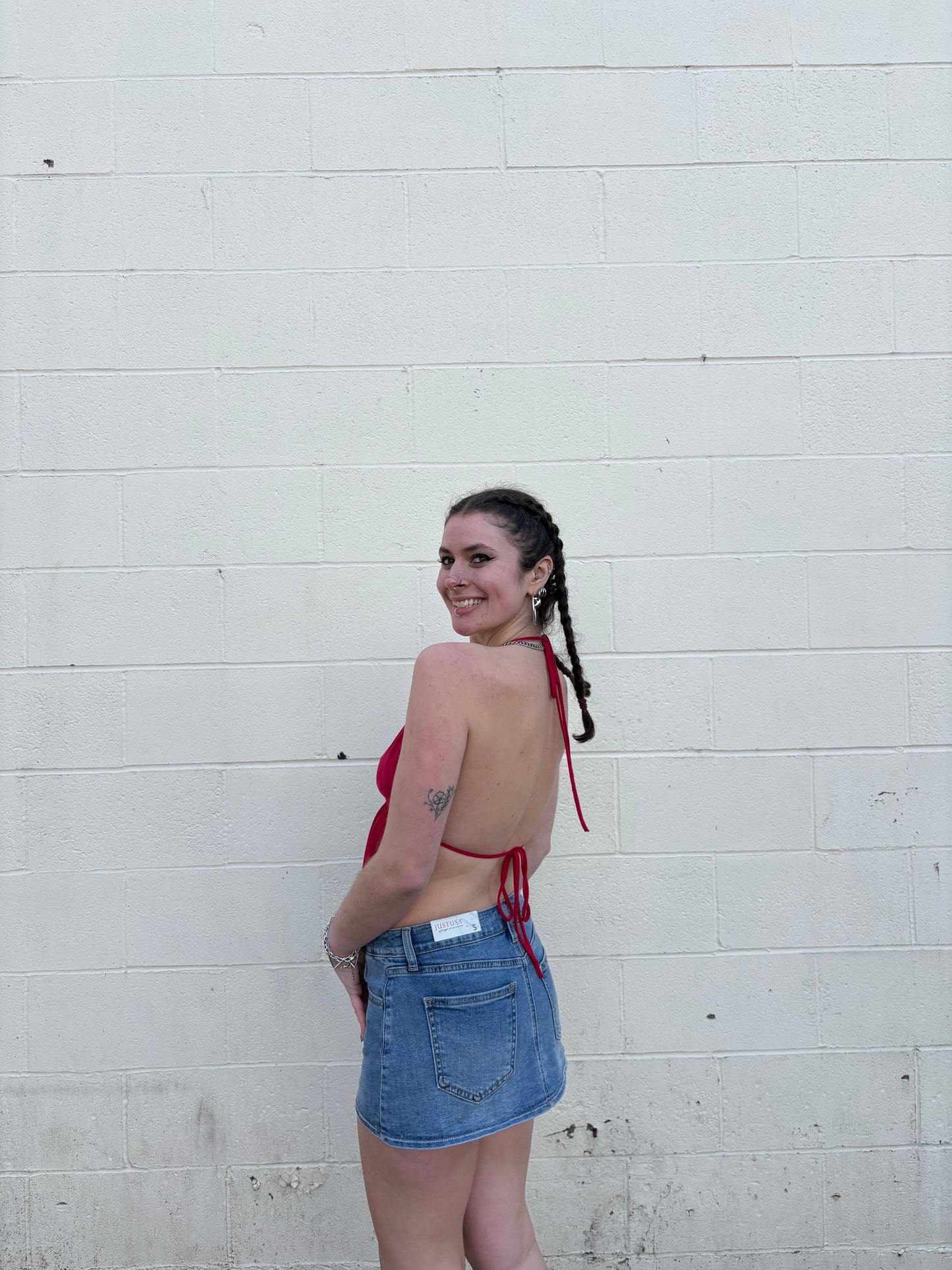 Going Out Cowl Neck Open Back Top