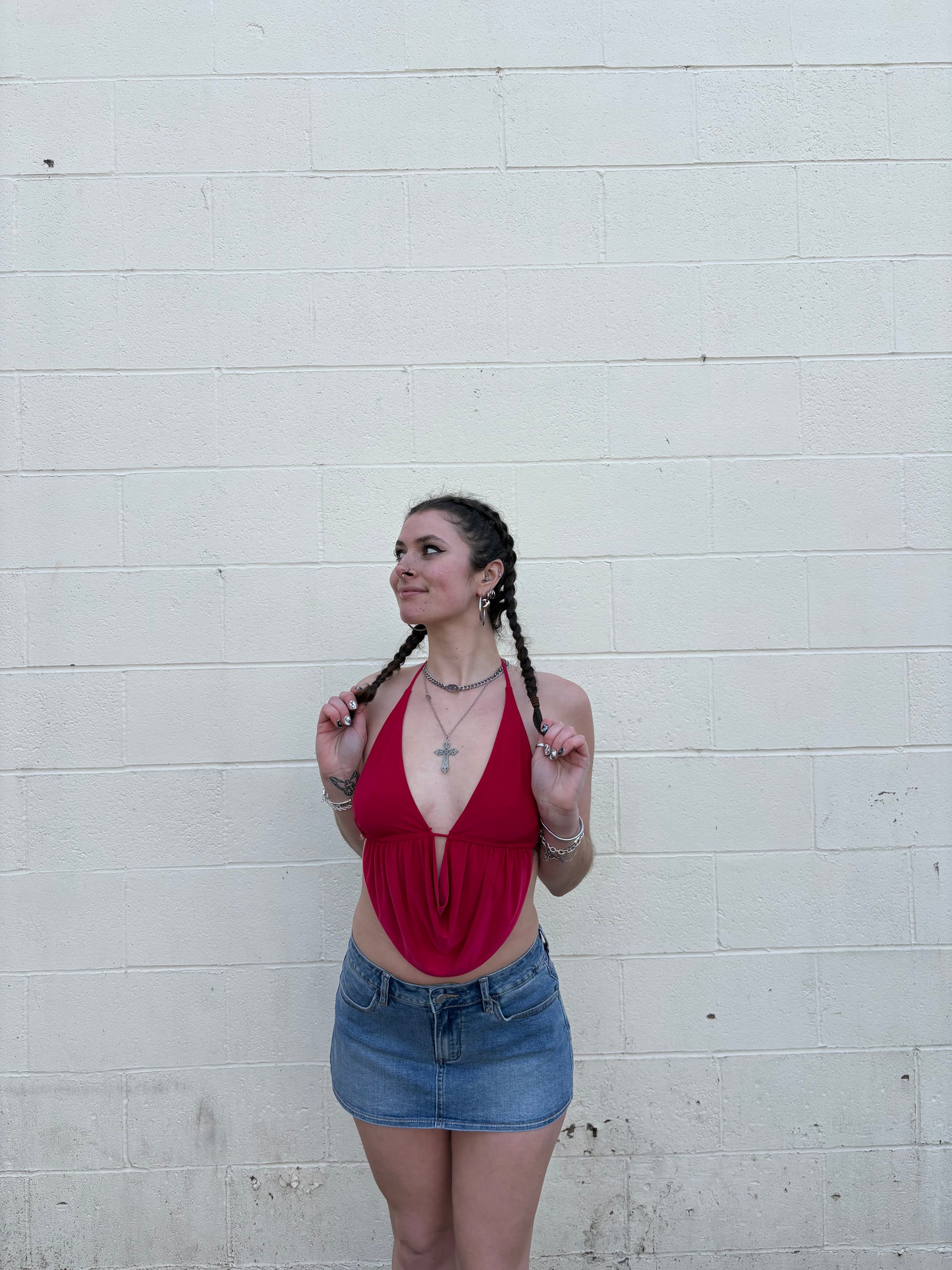 Going Out Cowl Neck Open Back Top