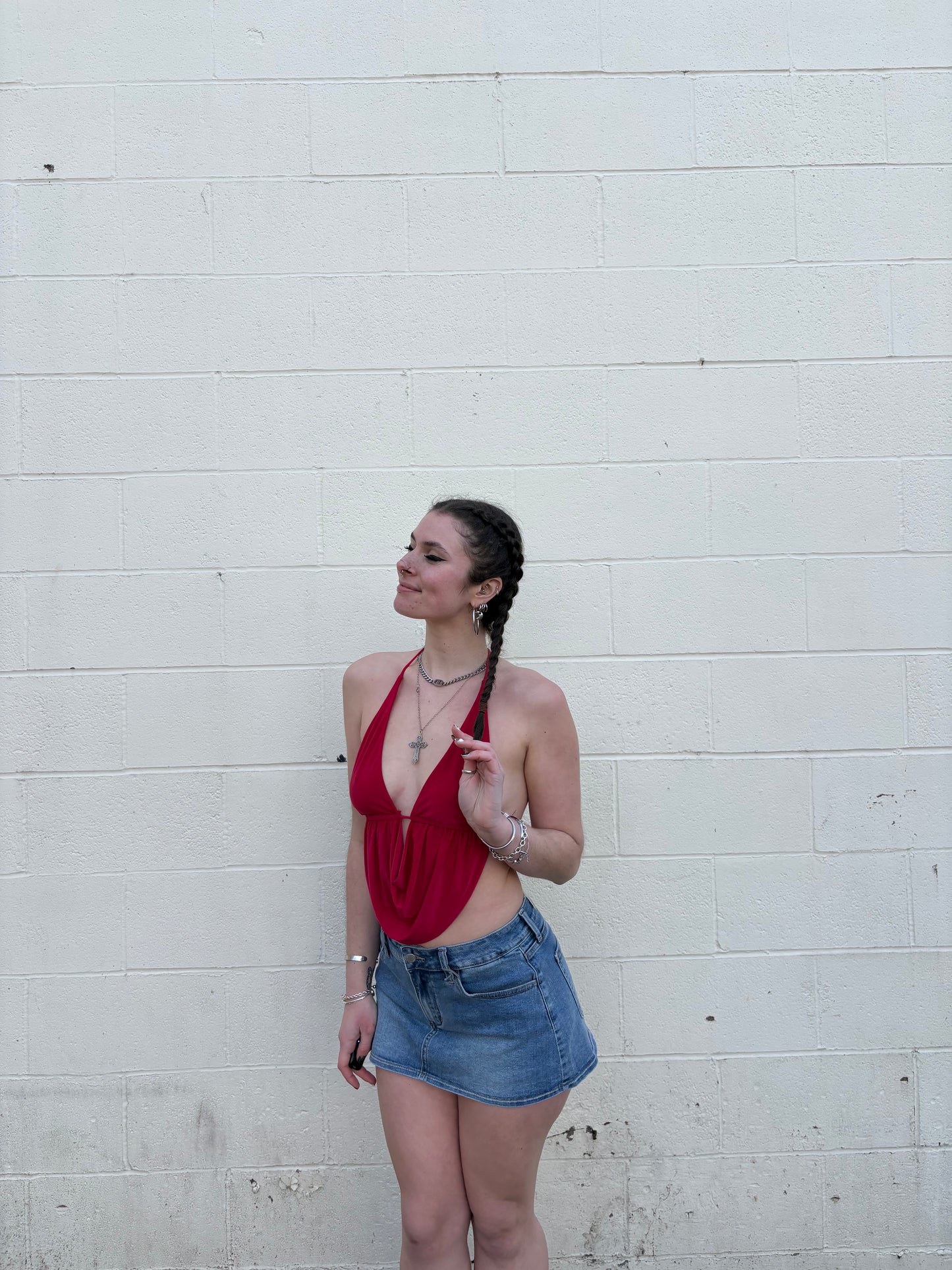 Going Out Cowl Neck Open Back Top