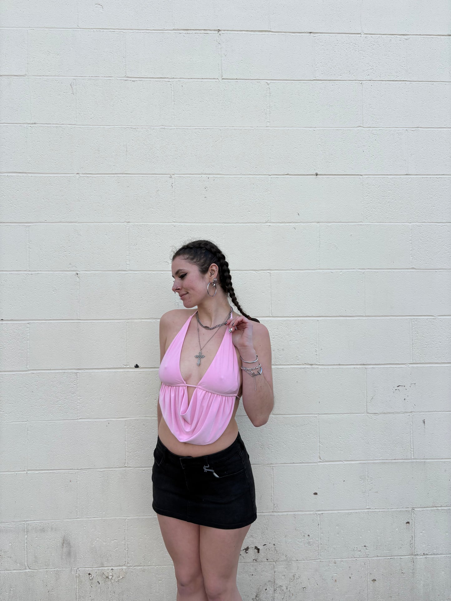 Going Out Cowl Neck Open Back Top