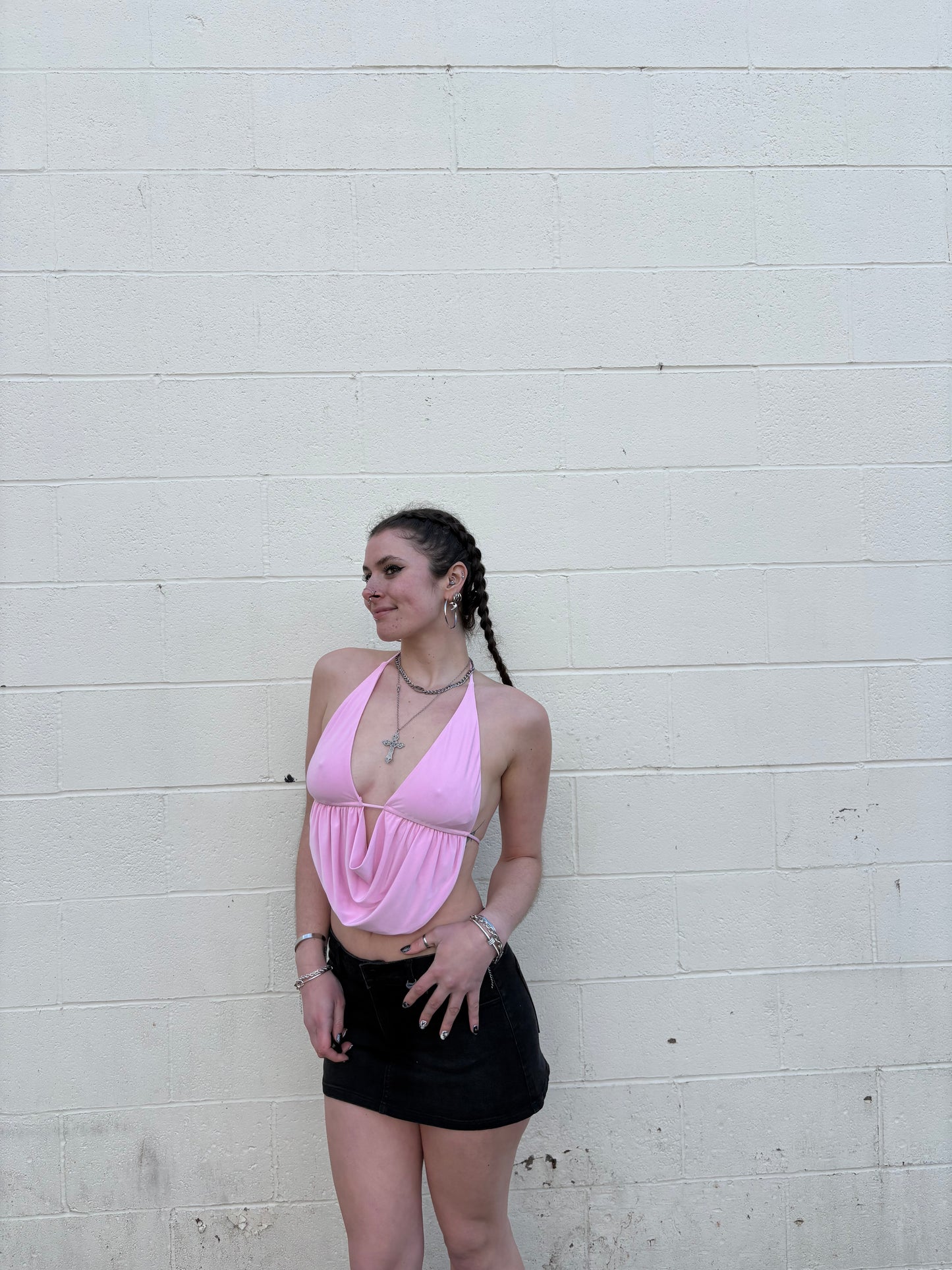 Going Out Cowl Neck Open Back Top