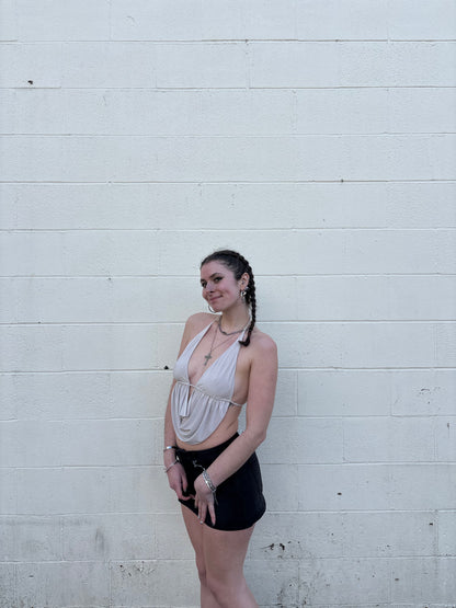 Going Out Cowl Neck Open Back Top