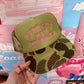 Support Day Drinking Trucker Hat: Green Camo