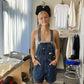 Dark Wash Overalls Shorts