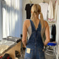 Dark Wash Overalls Shorts