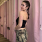 Ruched Side Black Tube Top