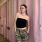 Ruched Side Black Tube Top