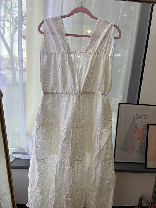 White Tie Boho Maxi Dress