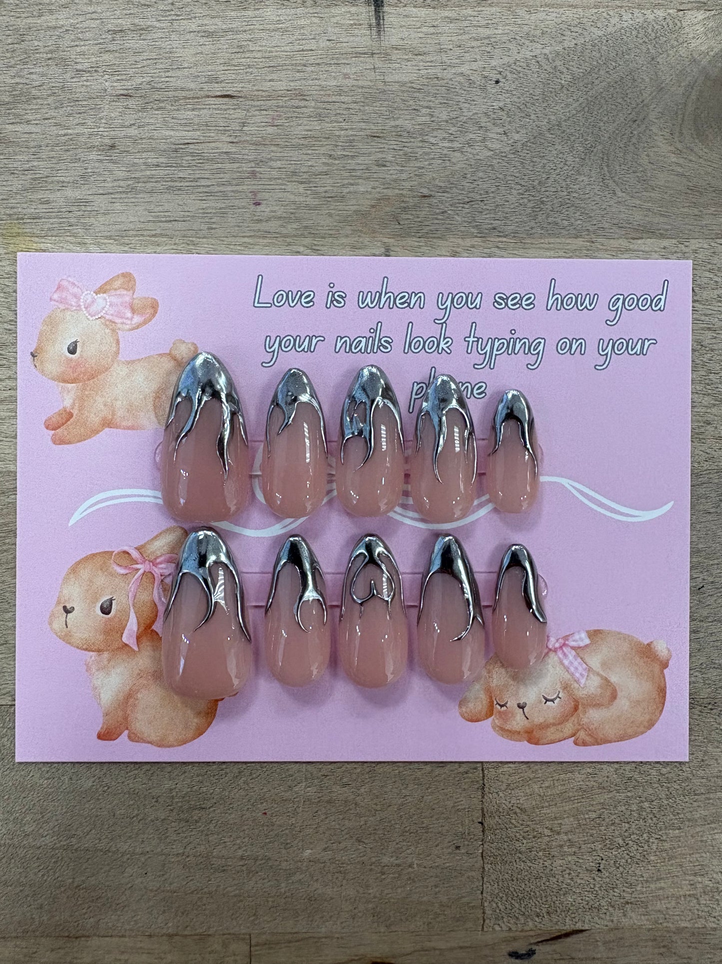 Silver Flame Nails