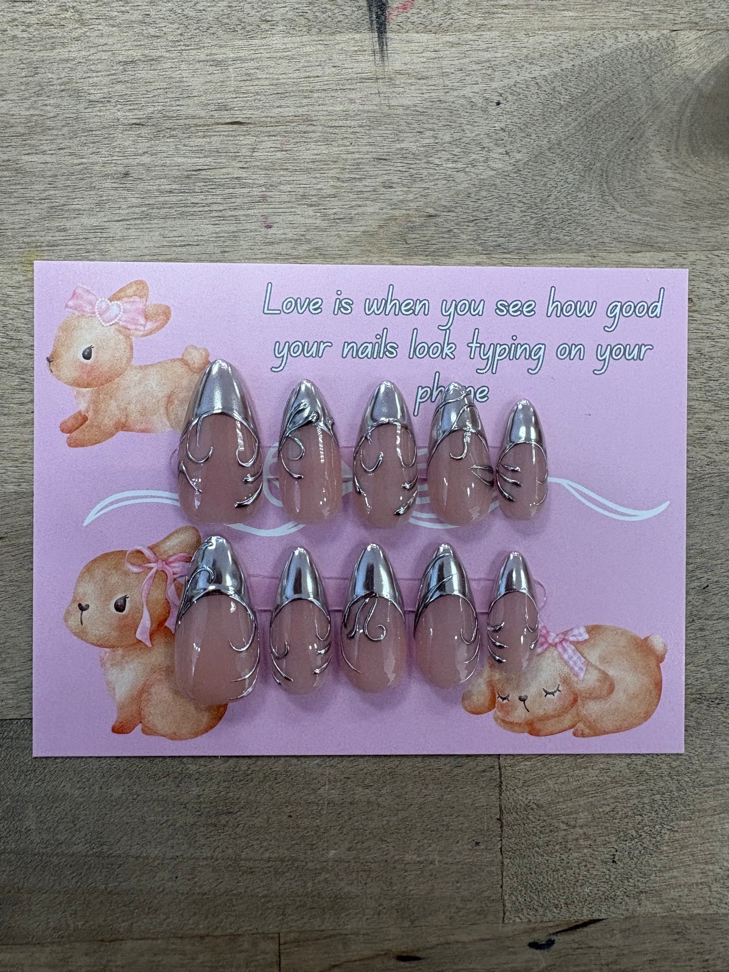 Silver Detailed Nails