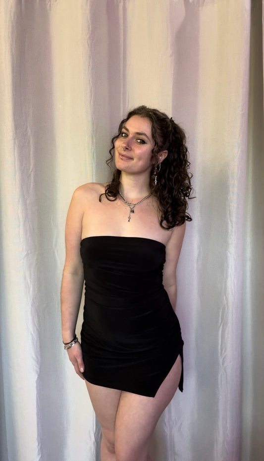 Everyday Strapless Black Mini Dress