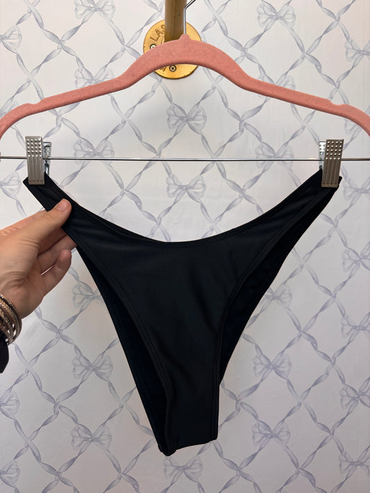 High-Waisted Black Swim Bottom