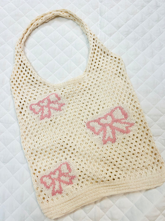 Bows Knitted Tote Bag