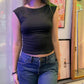 Short Sleeve Open Back Seamless