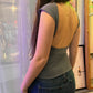 Short Sleeve Open Back Seamless