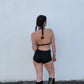 Black Cross Booty Shorts