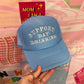 Support Day Drinking Trucker Hat: Blue/White