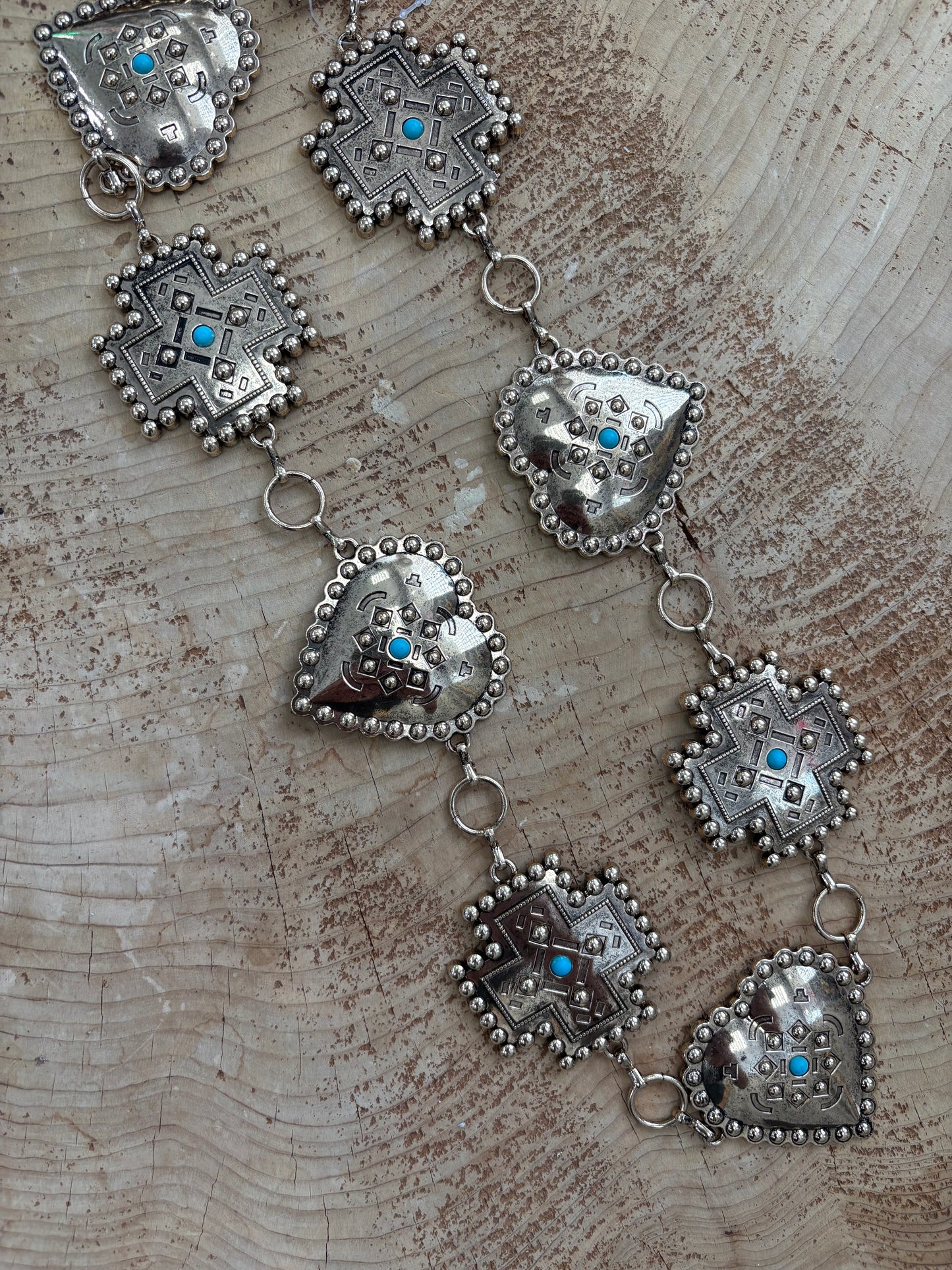 Gold Cross & Heart Body Chain
