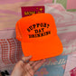 Support Day Drinking Trucker Hat: Orange/Black