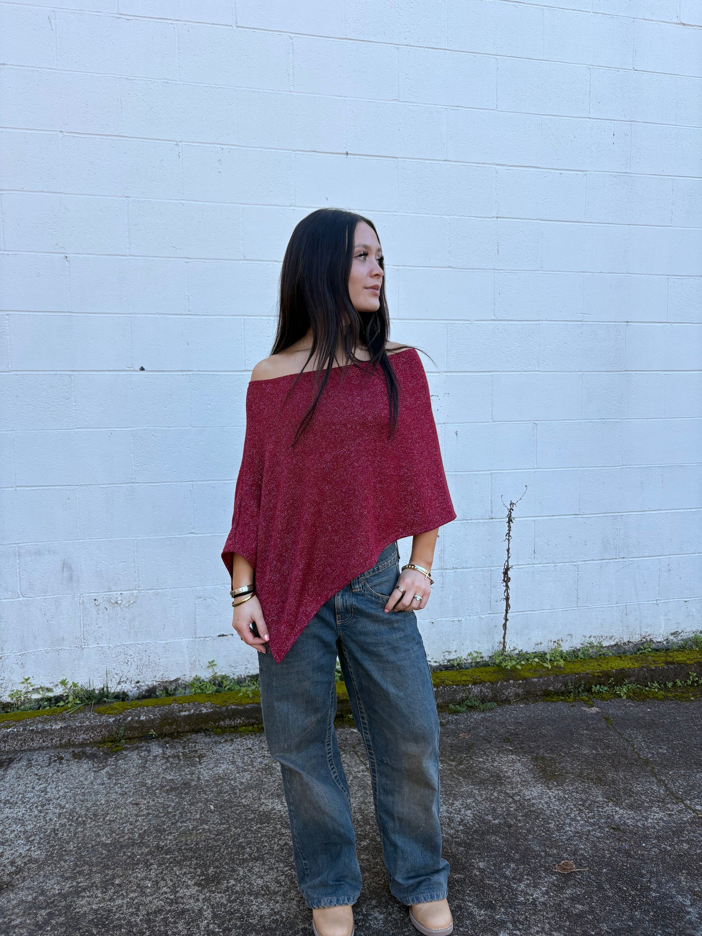 Asymmetric Sparkle Poncho