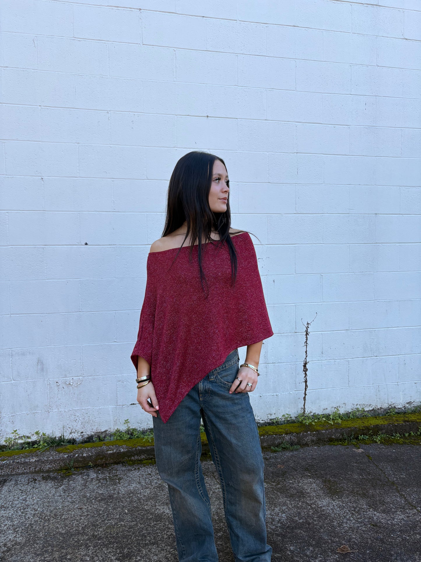 Asymmetric Sparkle Poncho