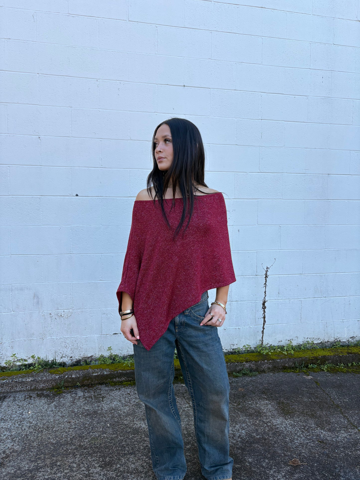 Asymmetric Sparkle Poncho